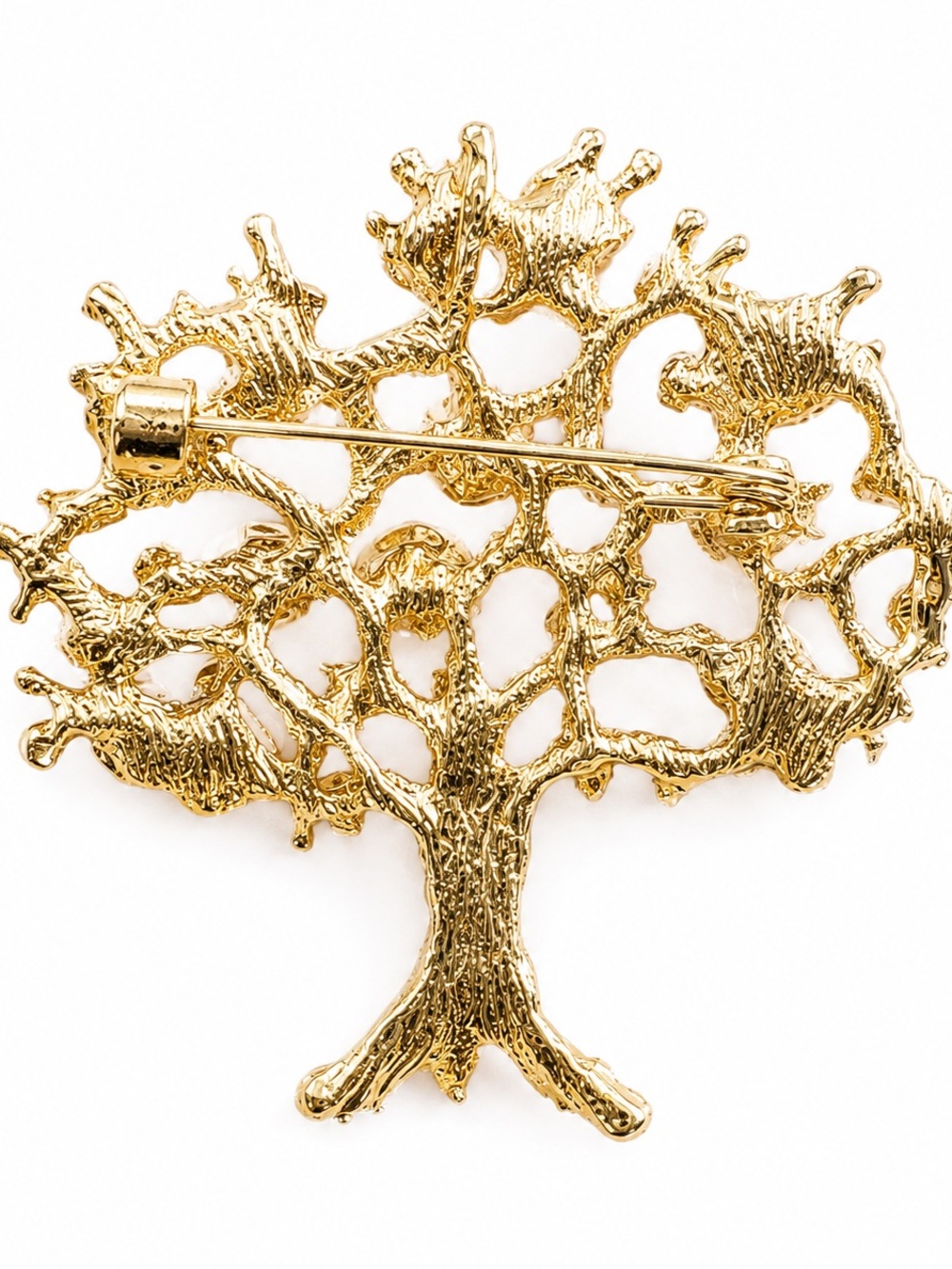 Tree of Life Brooch Gold Tone Multicolor Rhinestone Crystal Pin Gift - Picture 5 of 5